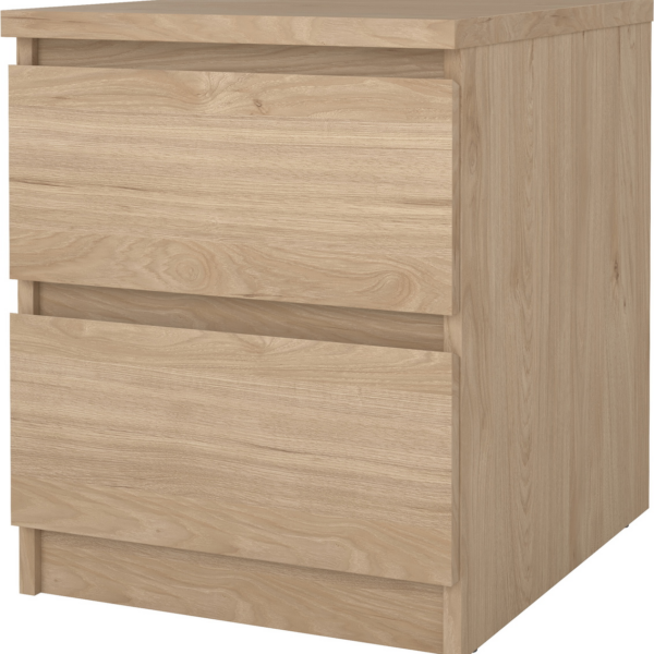 Sengebord/natbord Vesterholm Naia, Jackson Hickory, 2 skuffer, FSC-certificeret, H49,5ÃB40,4ÃD50 cm